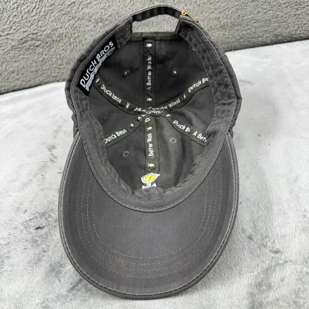 Dutch‎ Bros Coffee Hat Mens OSFM Gray Excellent Tulip Logo Adjustable Strapback